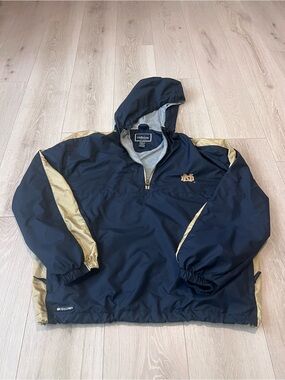 Holloway Navy and Gold Hooded Windbreaker Pullover